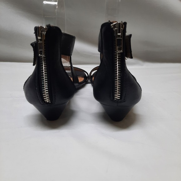 Dexflex Comfort Black zip back wedge sandal 7W - Picture 4 of 8